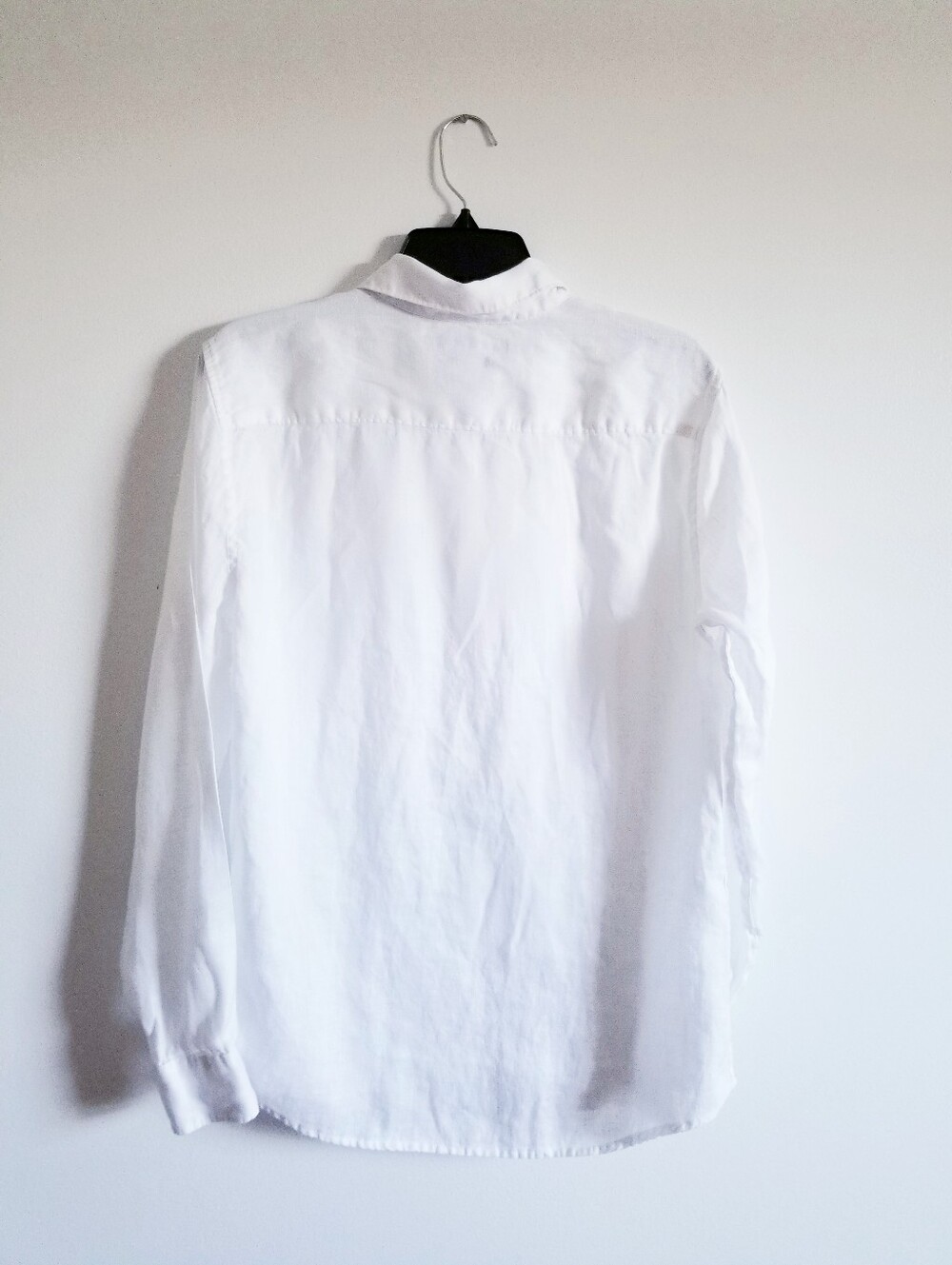 Perri Ellis White 100% Linen Men’s Button-Up Shirt Long Sleeve - Picture 3 of 4